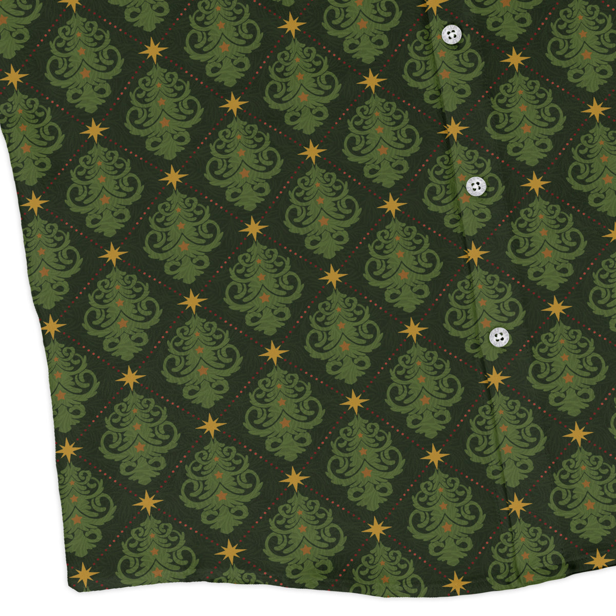 Christmas Cats Tree Long Sleeve Button Up Shirt corner