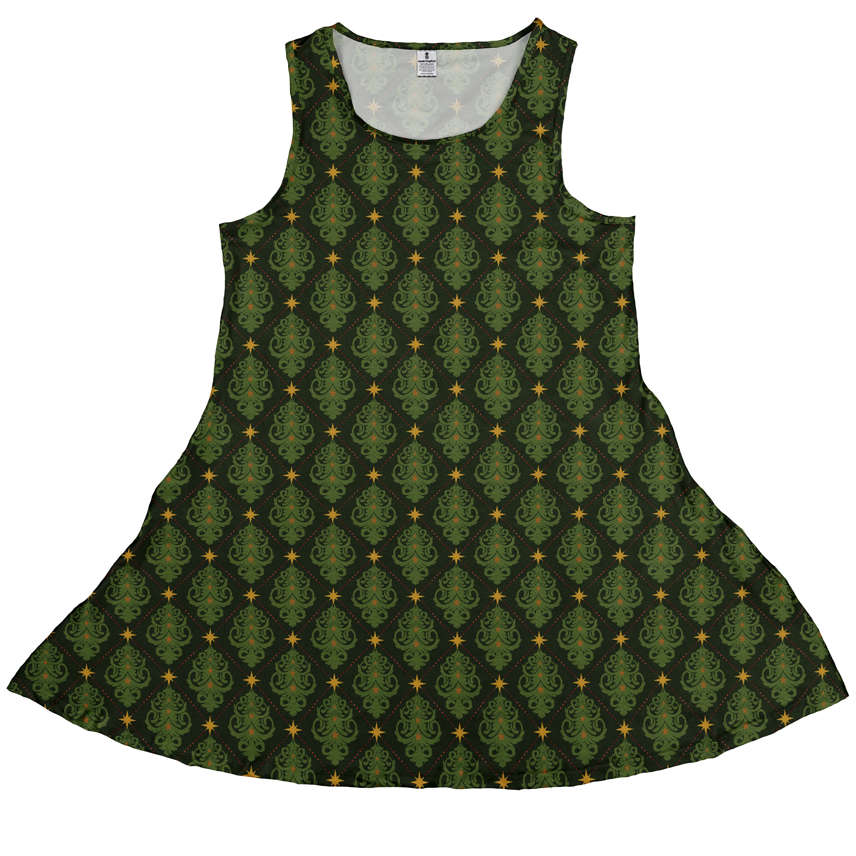 Christmas Cats Tree Sleeveless Dress front
