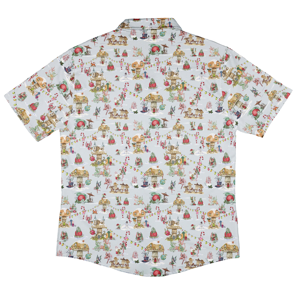 Christmas Fairy Village Button Up Shirt Back