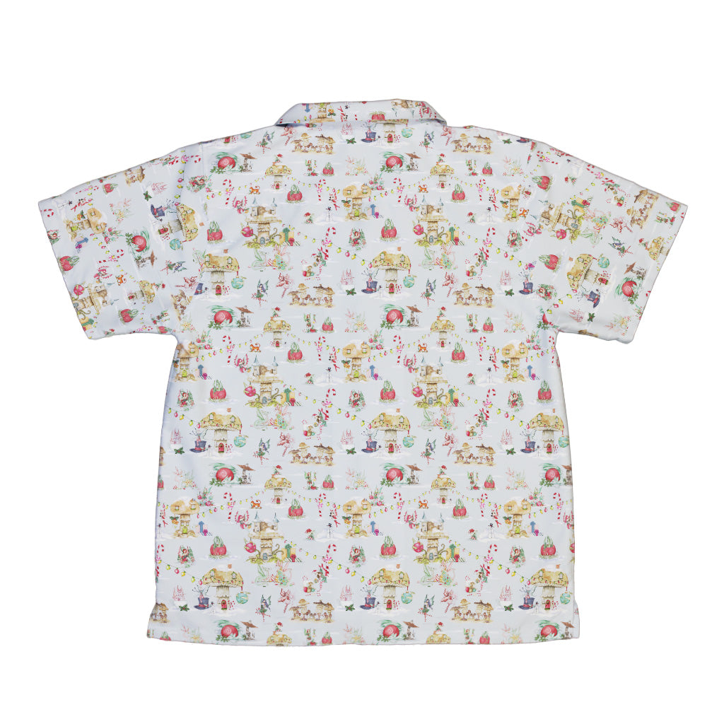 Christmas Fairy Village Youth Hawaiian Shirt Back