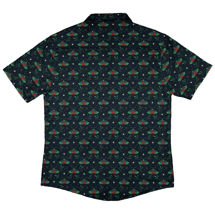 Christmas Moths Button Up Shirt Geek Nerd adult sizing Christmas Print Design by Episodic