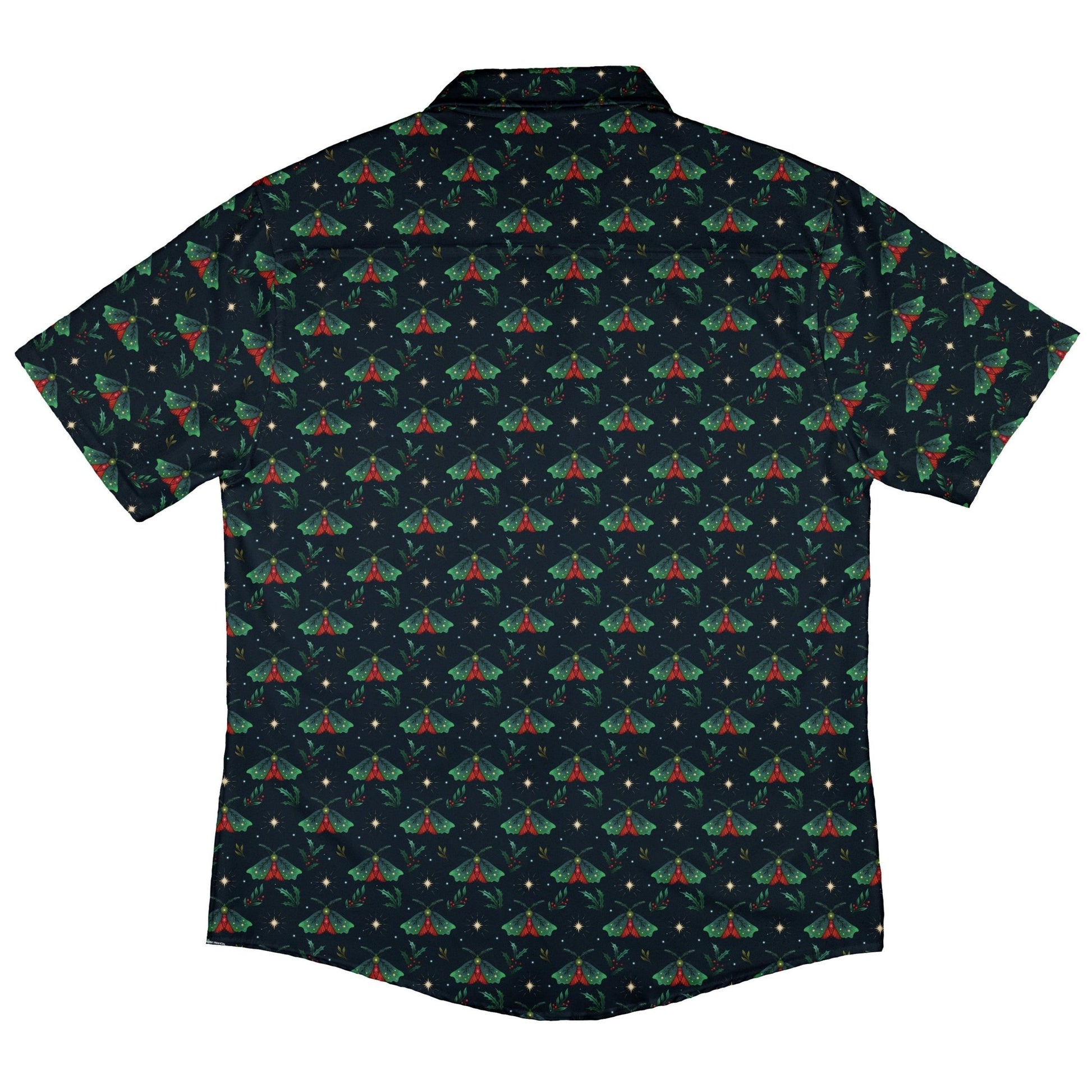 Christmas Moths Button Up Shirt Geek Nerd adult sizing Christmas Print Design by Episodic
