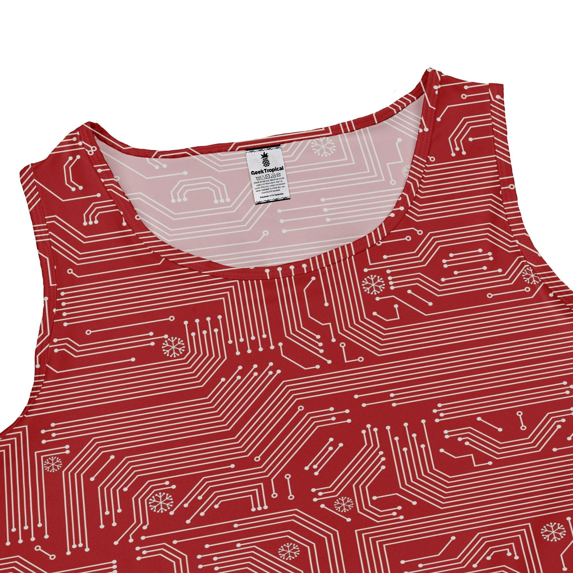 Christmas Red Computer Circuit Board pattern Dress Geek Nerd Christmas Print lx - C q4