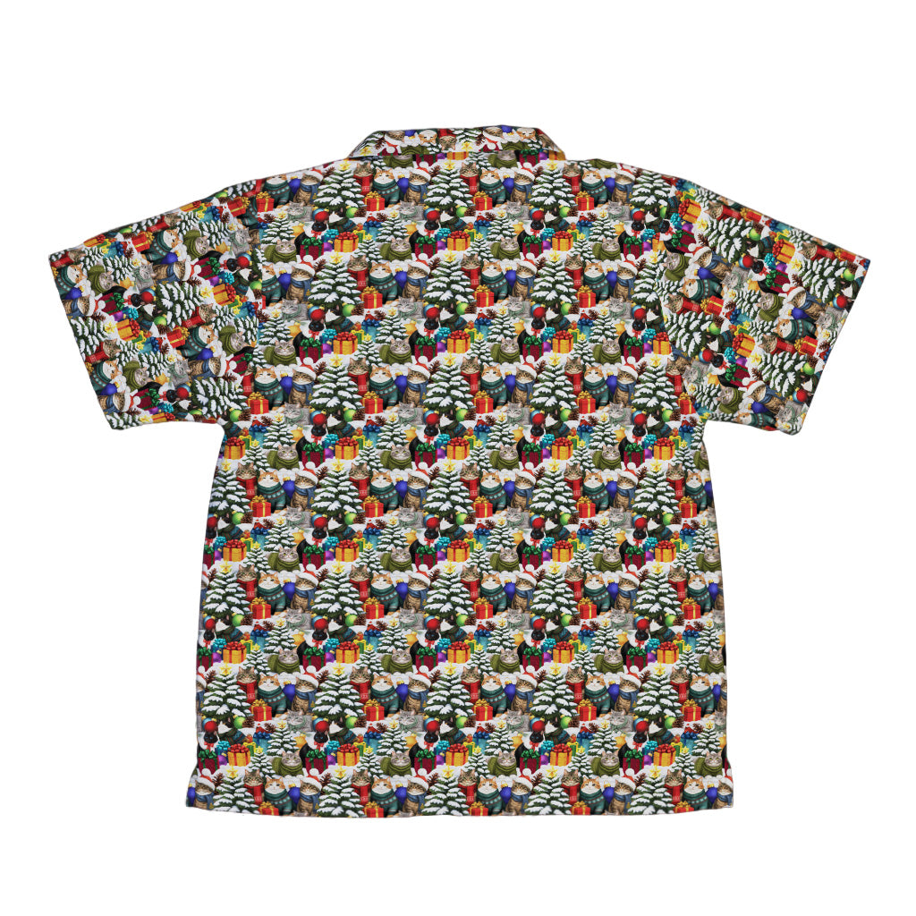 Christmas Sweater Cats Youth Hawaiian Shirt Back