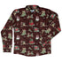 Christmas Time with Dragons Long Sleeve Button Up Shirt Geek Nerd adult sizing Christmas Print Design by Amy Brown