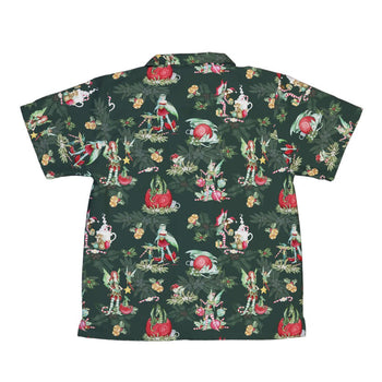 Christmas Time with Fantasy Creatures Youth Hawaiian Shirt Geek Nerd Christmas Print Design by Amy Brown q4