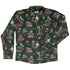Christmas Time with Fantasy Creatures Long Sleeve Button Up Shirt Geek Nerd adult sizing Christmas Print Design by Amy Brown