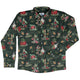 Christmas Time with Fantasy Creatures Long Sleeve Button Up Shirt Geek Nerd adult sizing Christmas Print Design by Amy Brown