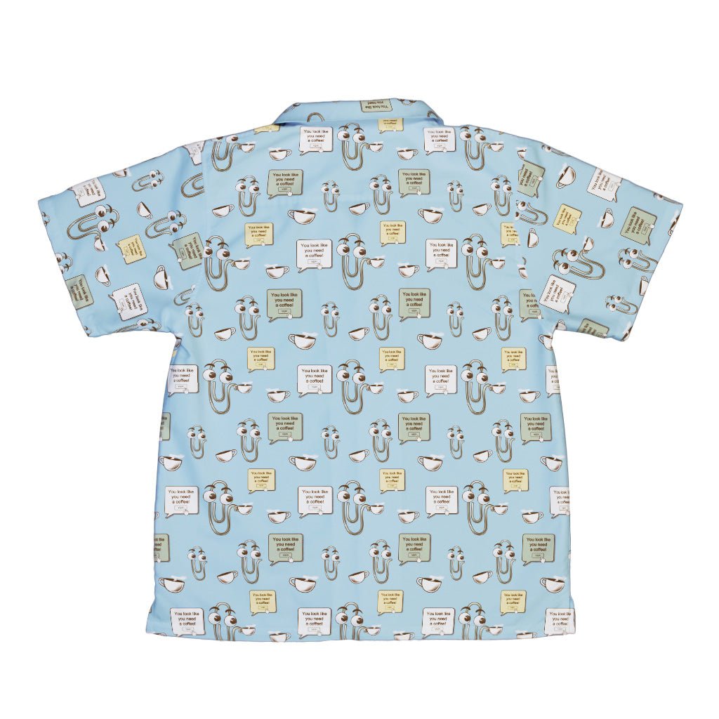 Clippy Coffee Youth Hawaiian Shirt Geek Nerd 0925 computer print FLOW DESC WRITING