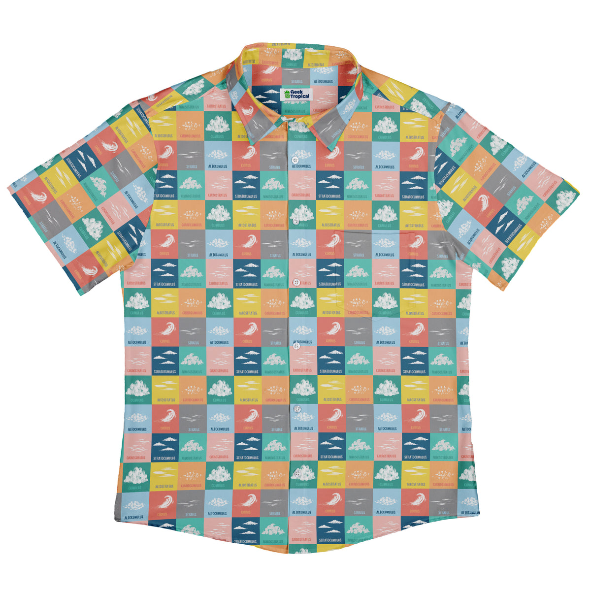 Cloud Atlas Button Up Shirt Flat Front