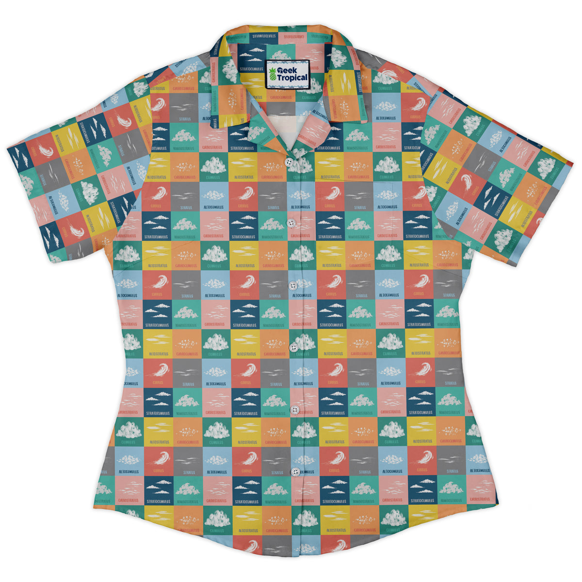 Cloud Atlas Curvy Button Up Shirt womens front