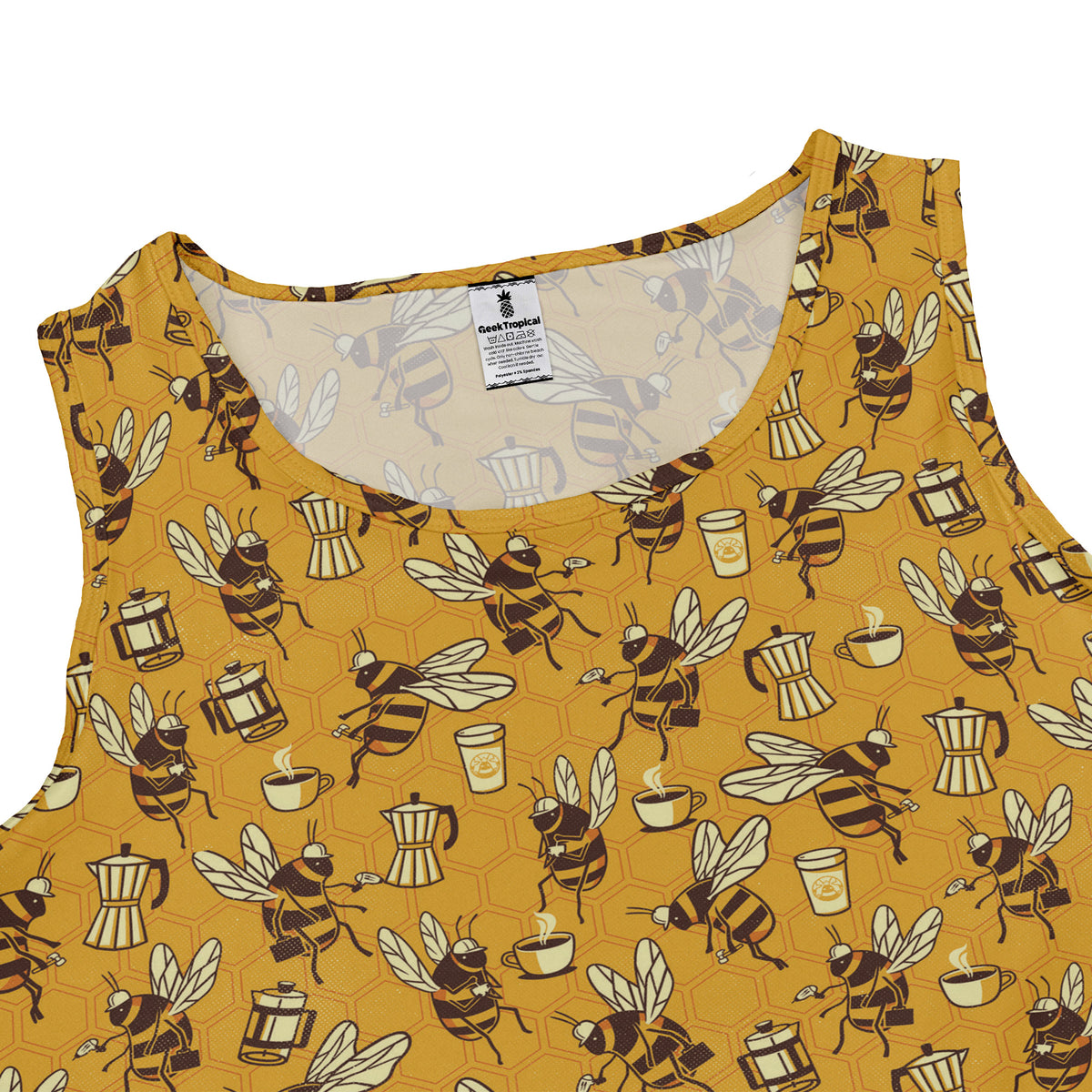 Coffee Worker Bee Sleeveless Dress close front