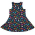 Colorful Dinosaur Silhouettes Navy Dress Geek Nerd dinosaur print lx - C Simple Patterns