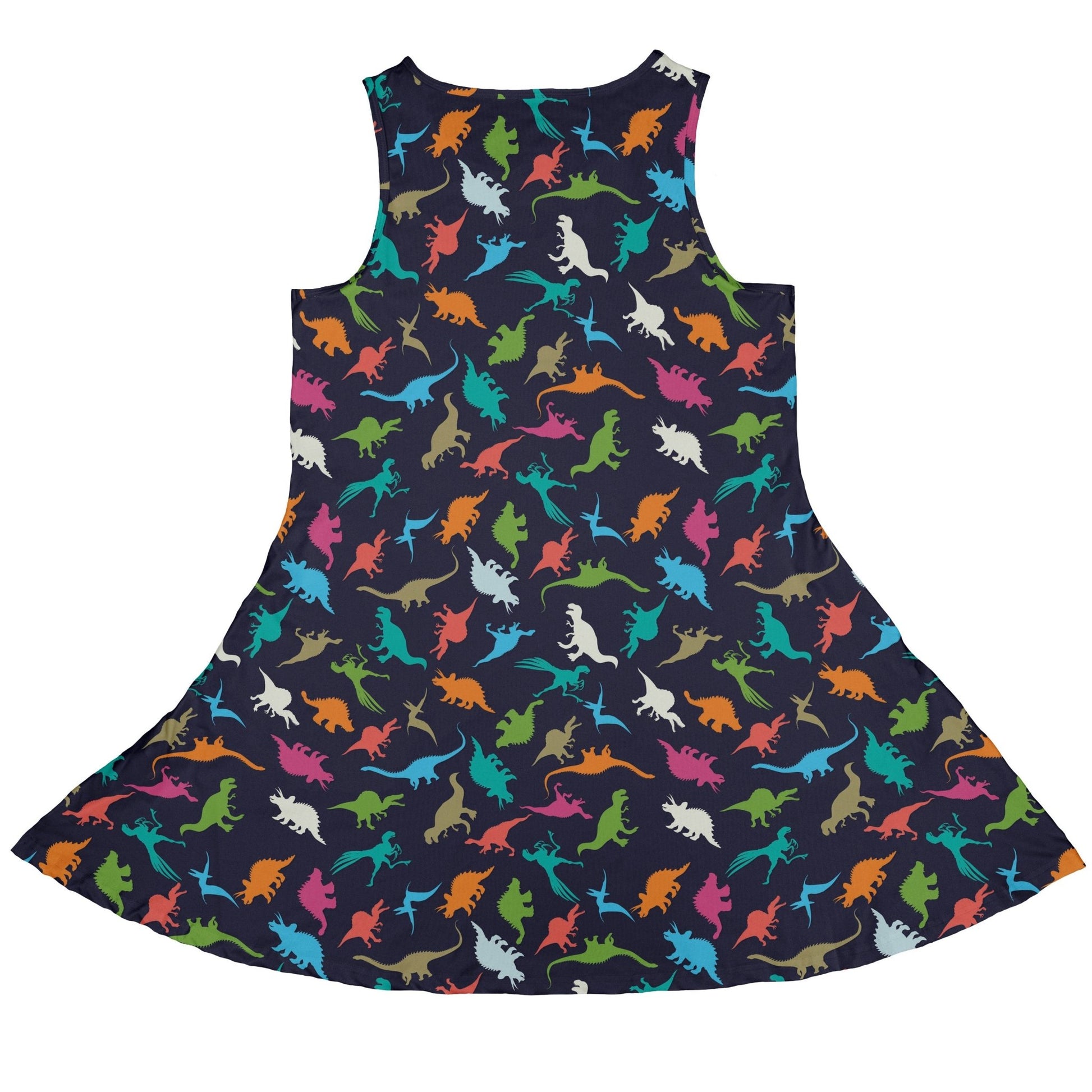 Colorful Dinosaur Silhouettes Navy Dress Geek Nerd dinosaur print lx - C Simple Patterns