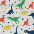 Colorful Dinosaur Silhouettes White Long Sleeve Button Up Shirt Geek Nerd adult sizing dinosaur print FLOW DESC WRITING
