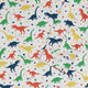 Colorful Dinosaur Silhouettes White Long Sleeve Button Up Shirt Geek Nerd adult sizing dinosaur print FLOW DESC WRITING