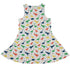 Colorful Dinosaur Silhouettes White Dress Geek Nerd dinosaur print lx - C