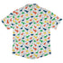 Colorful Dinosaur Silhouettes White Button Up Shirt - adult sizing - dinosaur print -