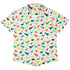 Colorful Dinosaur Silhouettes White Button Up Shirt - adult sizing - dinosaur print -