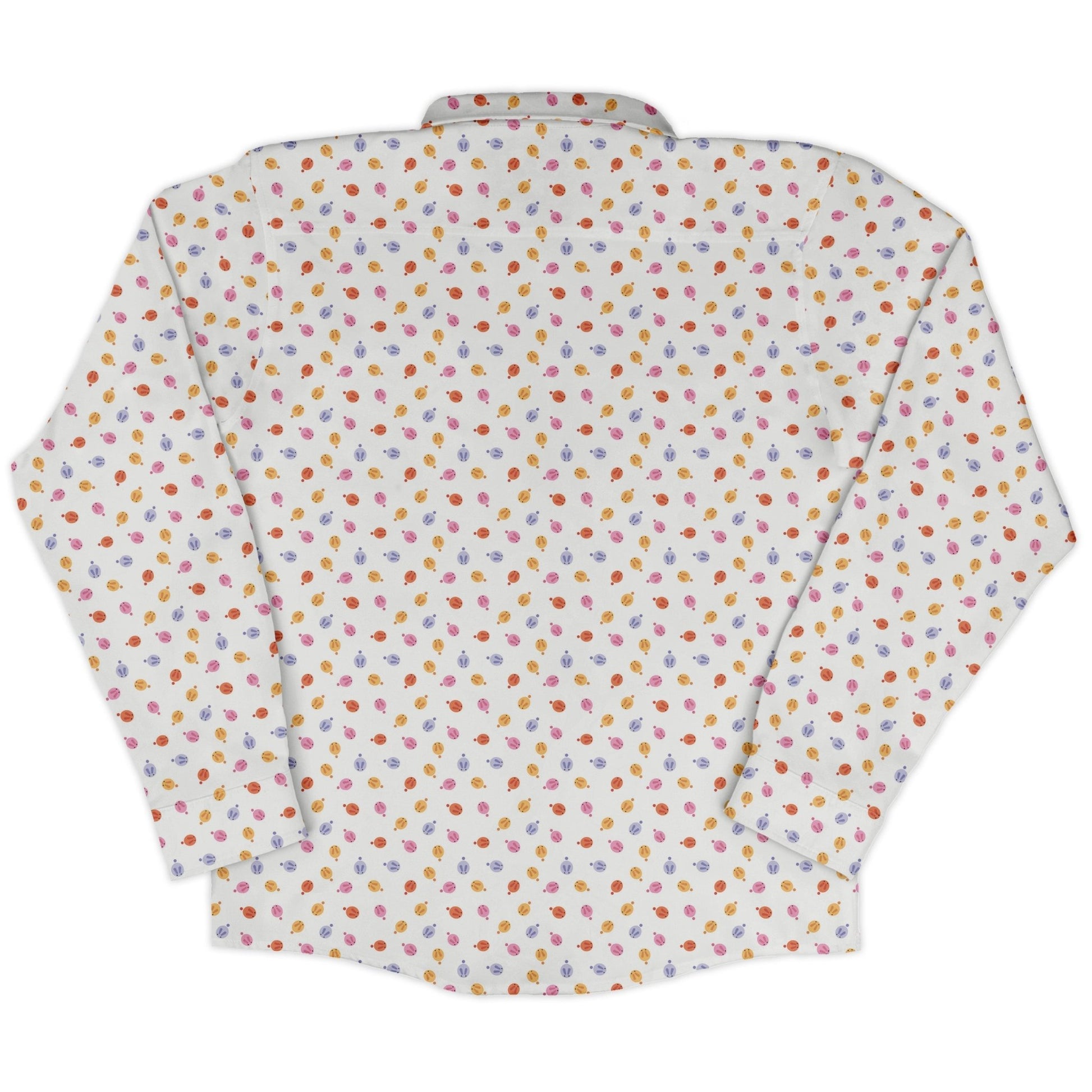 Colorful Wagashi Rabbits Long Sleeve Button Up Shirt Geek Nerd Animal Patterns Anime Design by Ardi Tong
