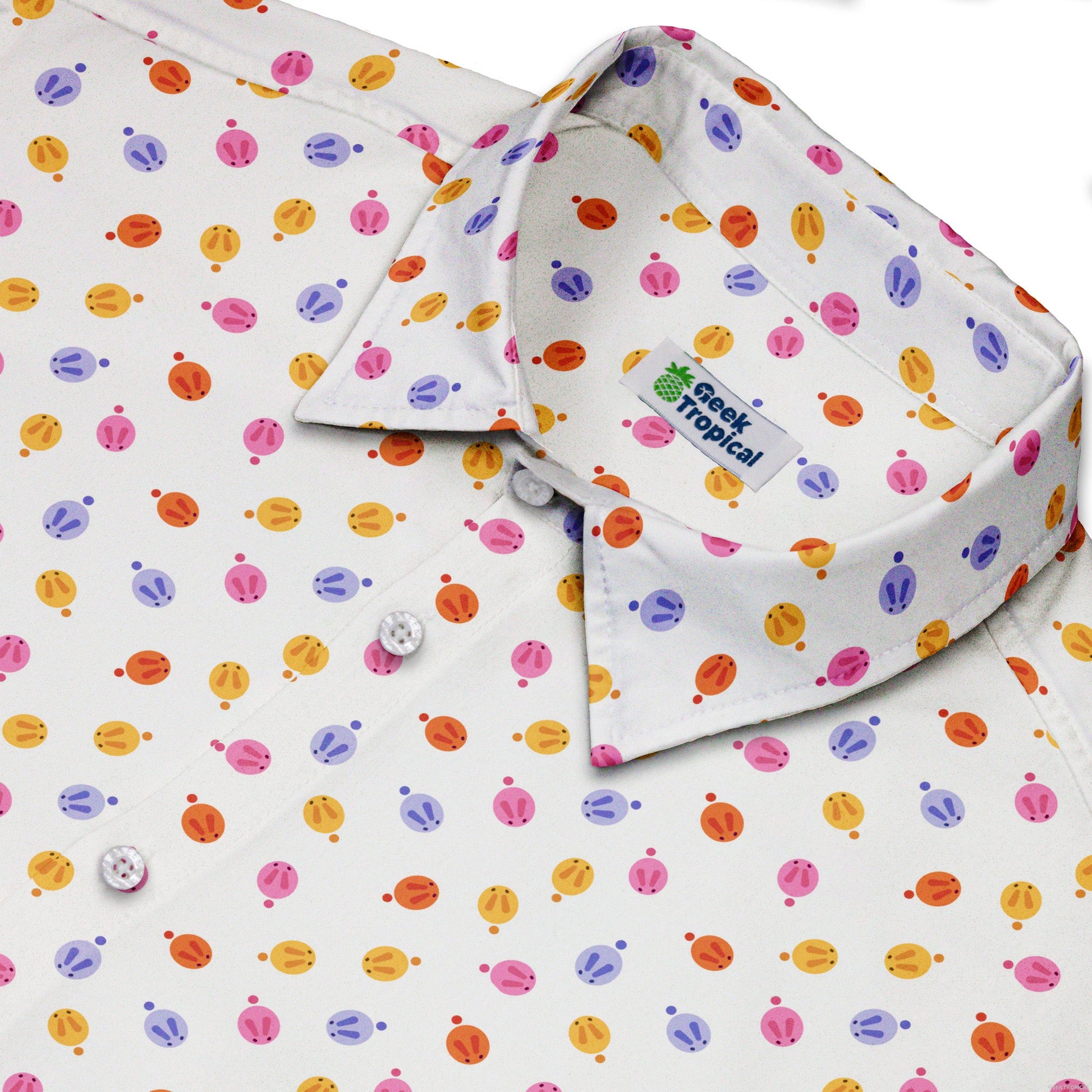 Colorful Wagashi Rabbits Button Up Shirt - Animal Patterns - Anime - Design by Ardi Tong