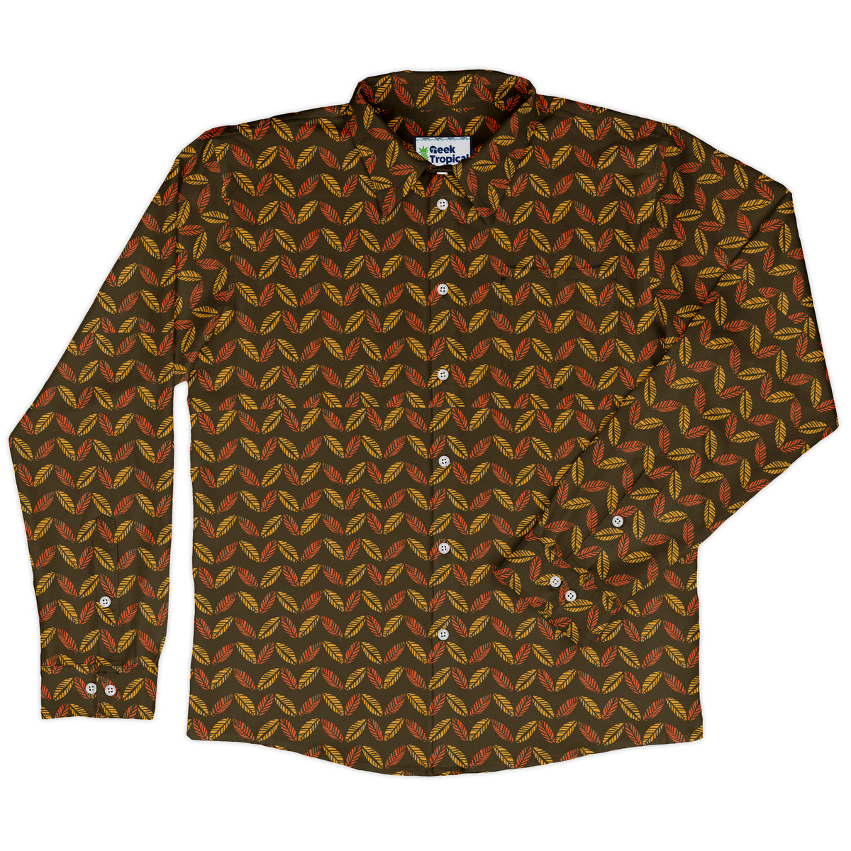 Colors of Autumn Long Sleeve Button Up Shirt front