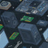 Computer Electronic Parts Dark Navy Long Sleeve Button Up Shirt Geek Nerd adult sizing computer print FLOW DESC WRITING
