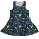 Computer Electronic Parts Dark Navy Dress Geek Nerd computer print lx - C Maximalist Patterns