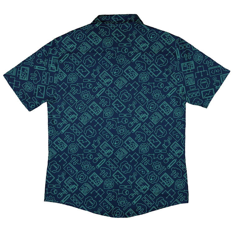 Computer Internet Technology Button Up Shirt - adult sizing - computer print -