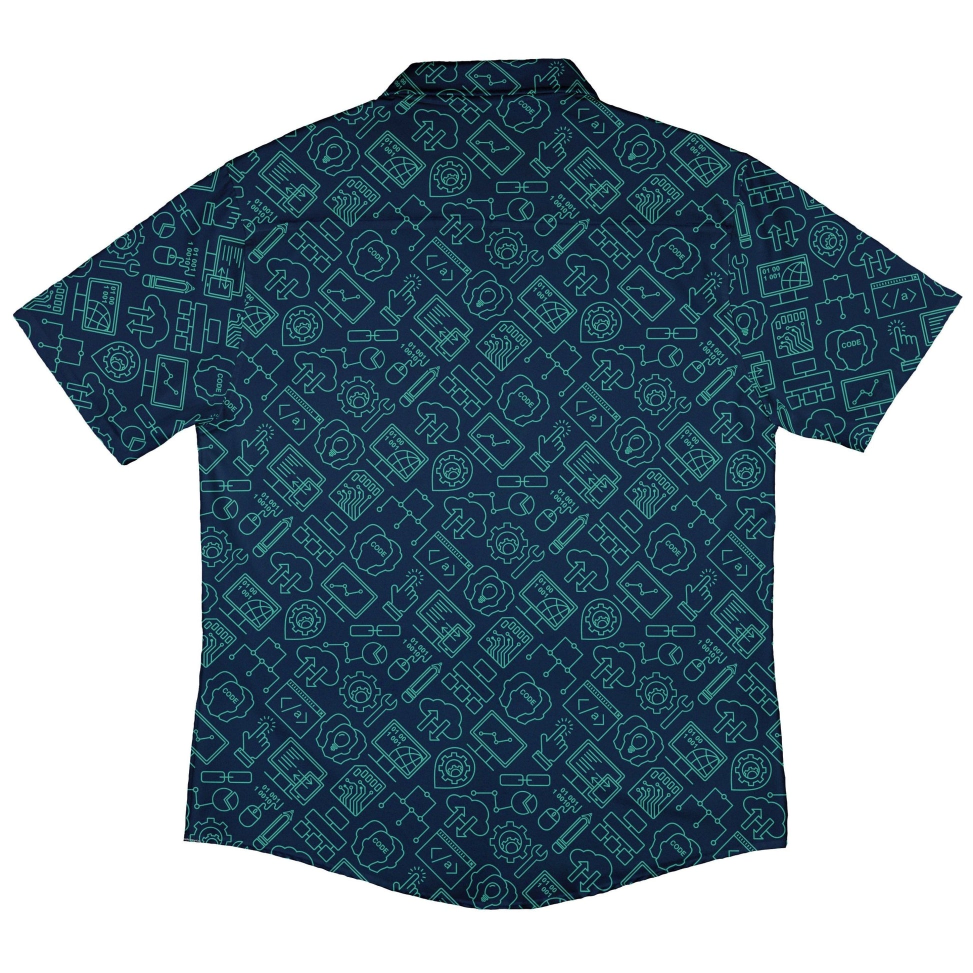 Computer Internet Technology Button Up Shirt - adult sizing - computer print -