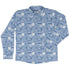 Computer Programmer Life Silver Blue Long Sleeve Button Up Shirt Geek Nerd adult sizing computer print FLOW DESC WRITING