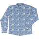 Computer Programmer Life Silver Blue Long Sleeve Button Up Shirt Geek Nerd adult sizing computer print FLOW DESC WRITING