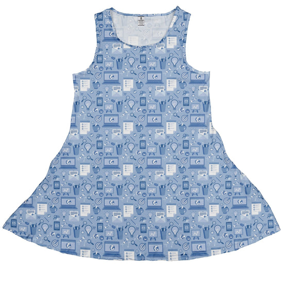 Computer Programmer Life Silver Blue Dress Geek Nerd computer print lx - C