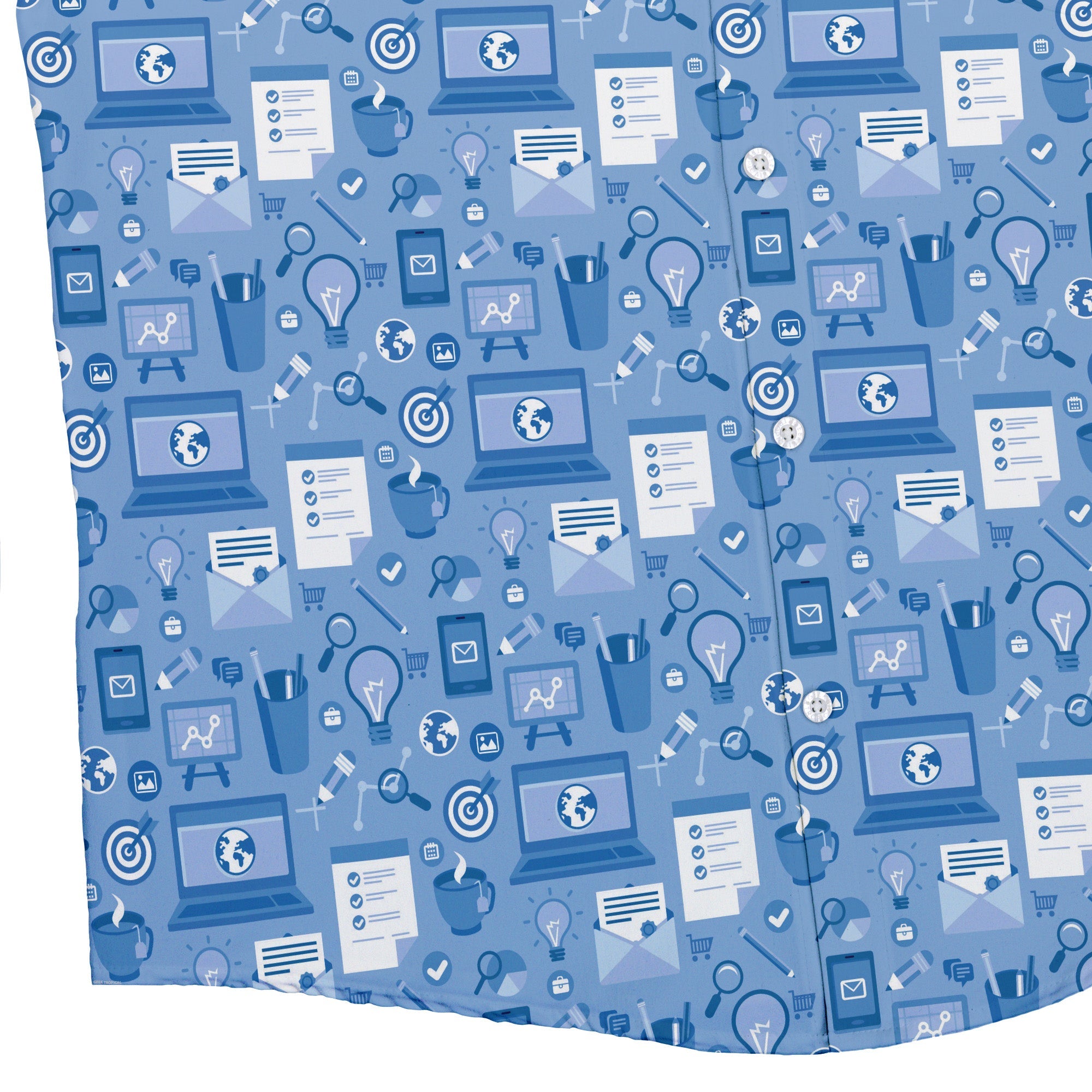 Computer Programmer Life Silver Blue Button Up Shirt - adult sizing - computer print -