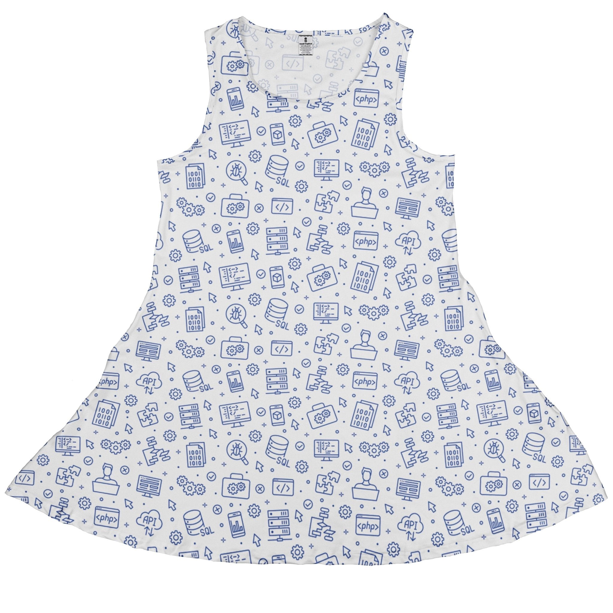 Computer Software Engineer White Dress Geek Nerd computer print lx - C Simple Patterns