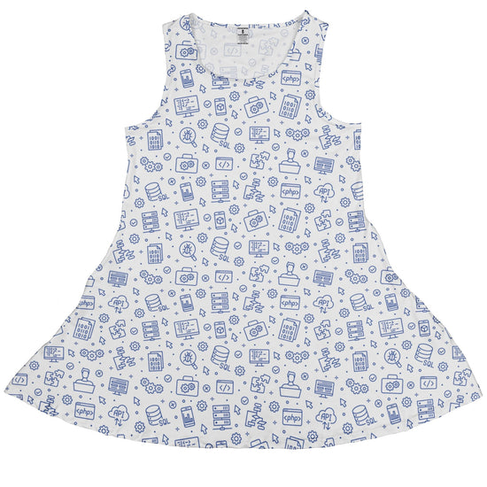 Computer Software Engineer White Dress Geek Nerd computer print lx - C Simple Patterns