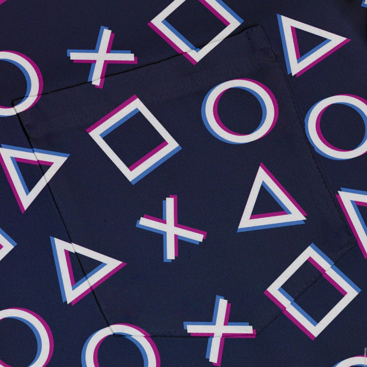 Controller Gamepad Buttons Gray Video Game Button Up Shirt - adult sizing - Simple Patterns - video game arcade print