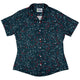 Controller Gamepad Icons Teal Video Game Curvy Button Up Shirt Geek Nerd Simple Patterns video game arcade print women