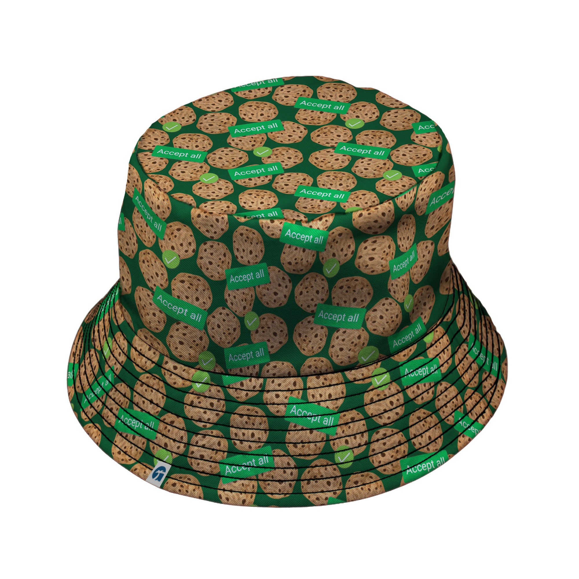 Cookie Policy Green Bucket Hat Black Stitching
