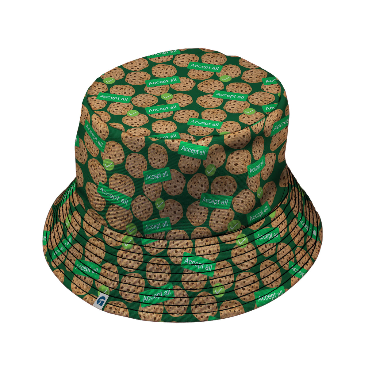 Cookie Policy Green Bucket Hat Black Stitching