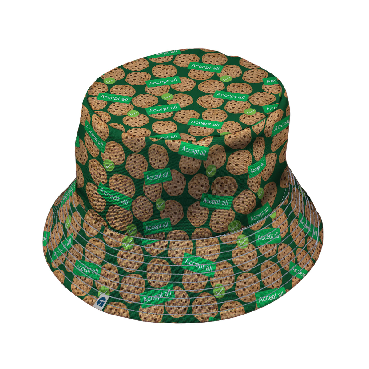 Cookie Policy Green Bucket Hat Gray Stitching