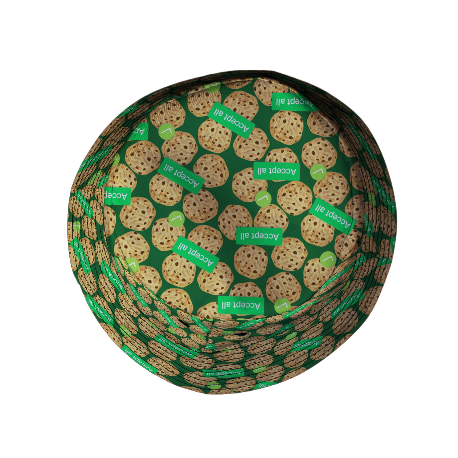 Cookie Policy Green Bucket Hat Top View