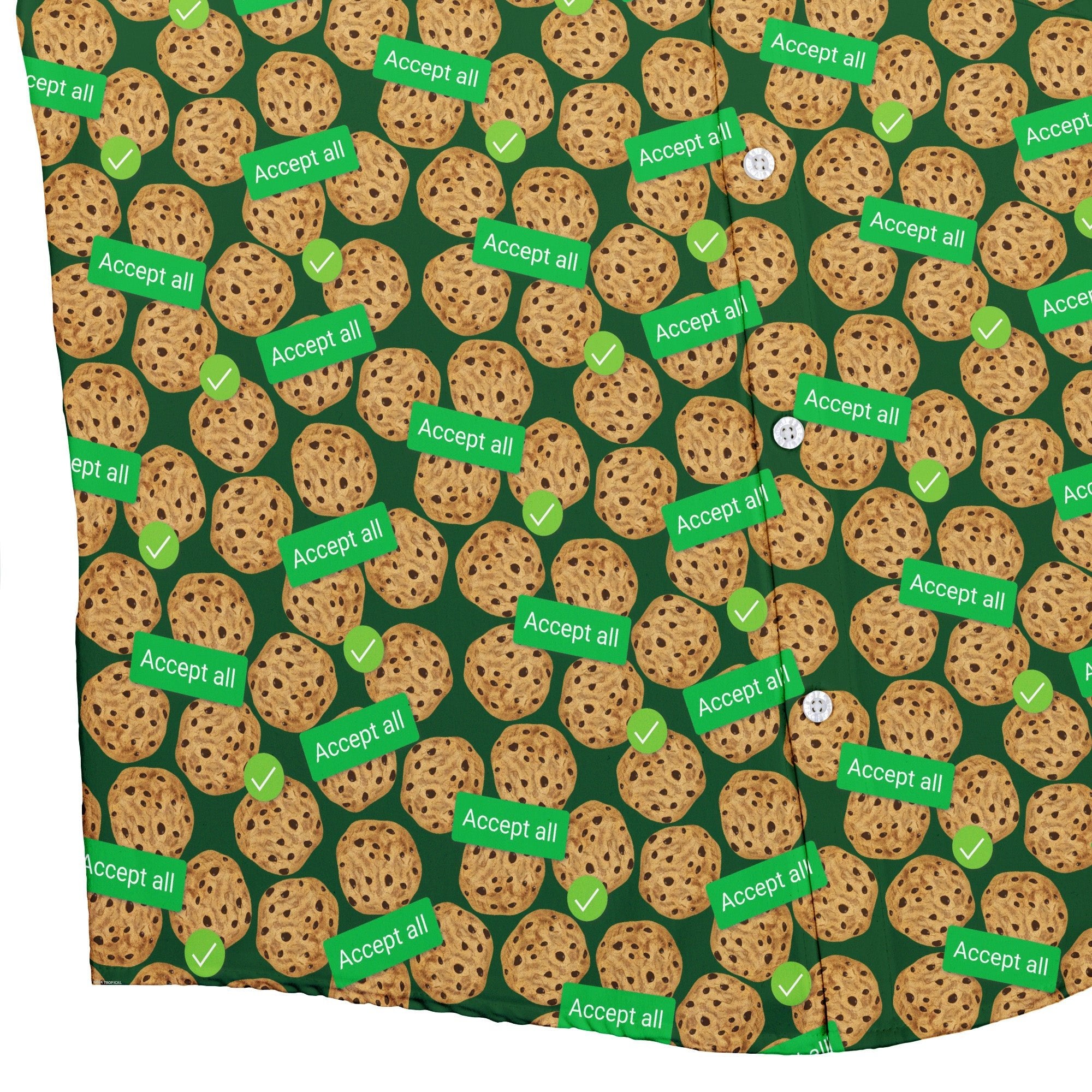 Cookie Policy Green Button Up Shirt 2