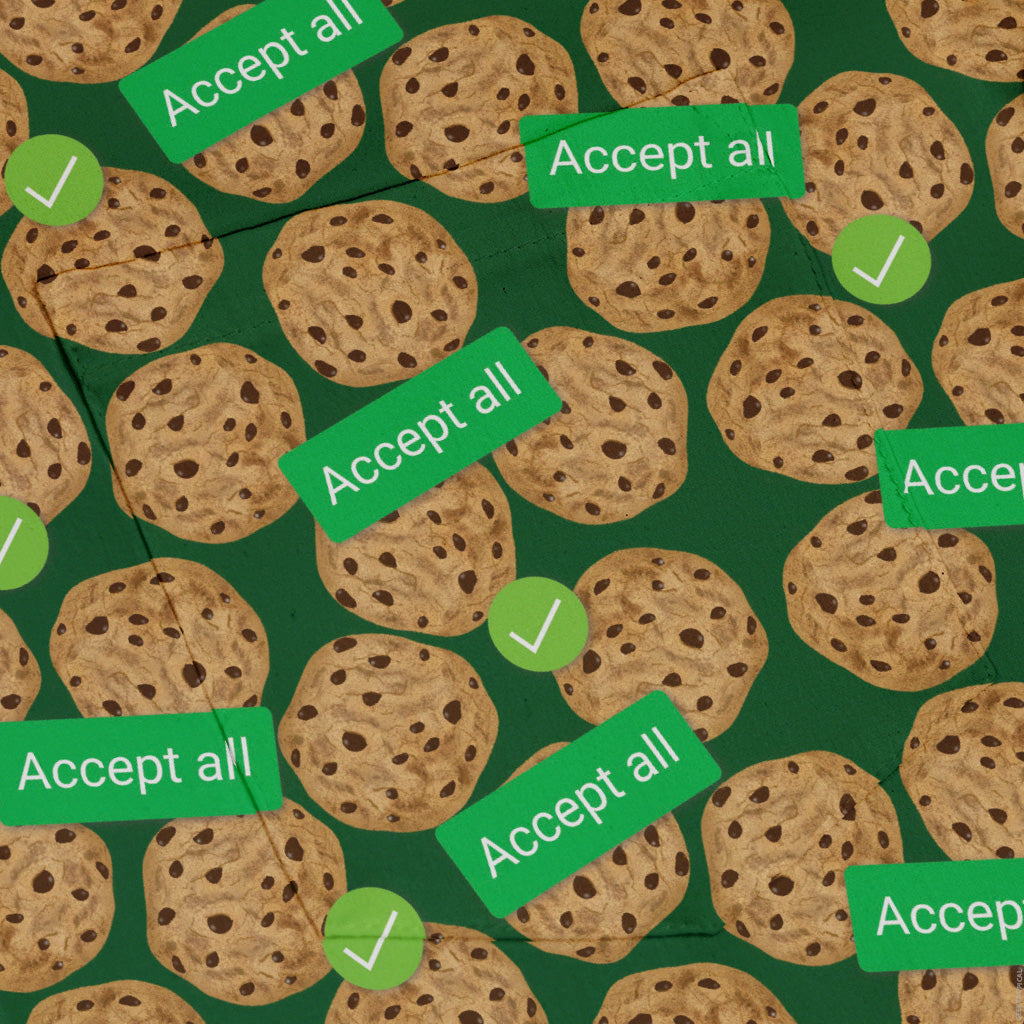 Cookie Policy Green Button Up Shirt Pocket
