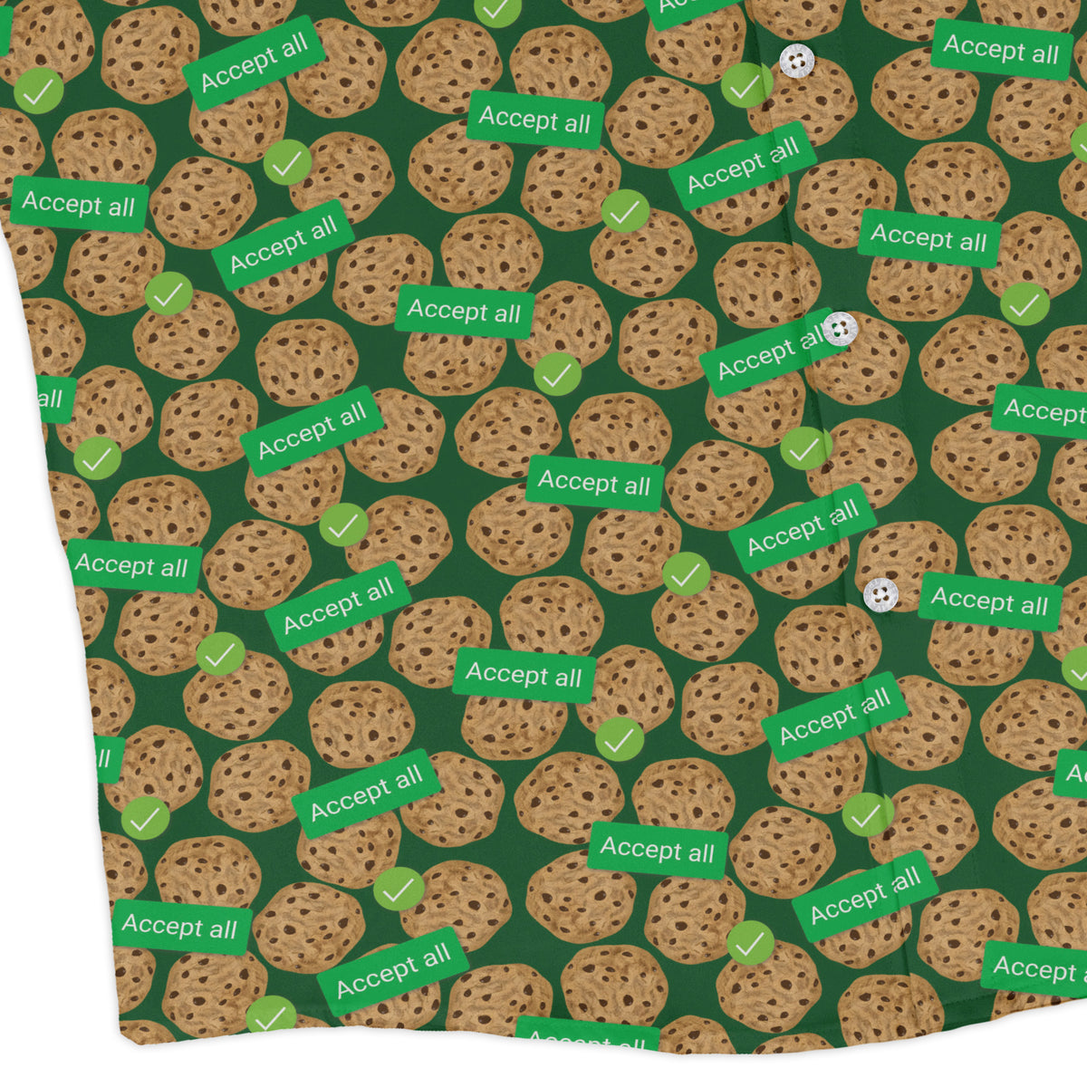 Cookie Policy Green Long Sleeve Button Up Shirt corner