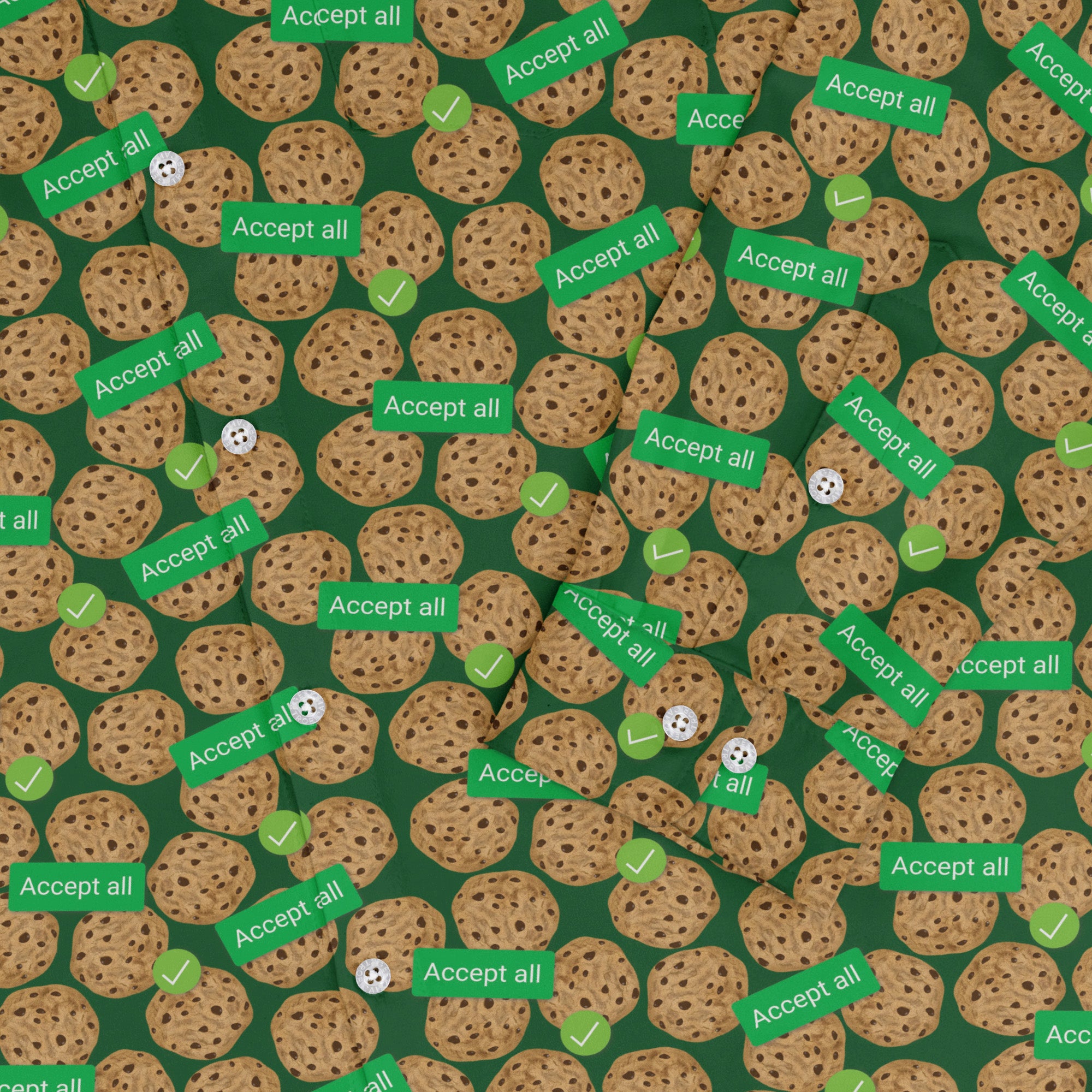 Cookie Policy Green Long Sleeve Button Up Shirt 2