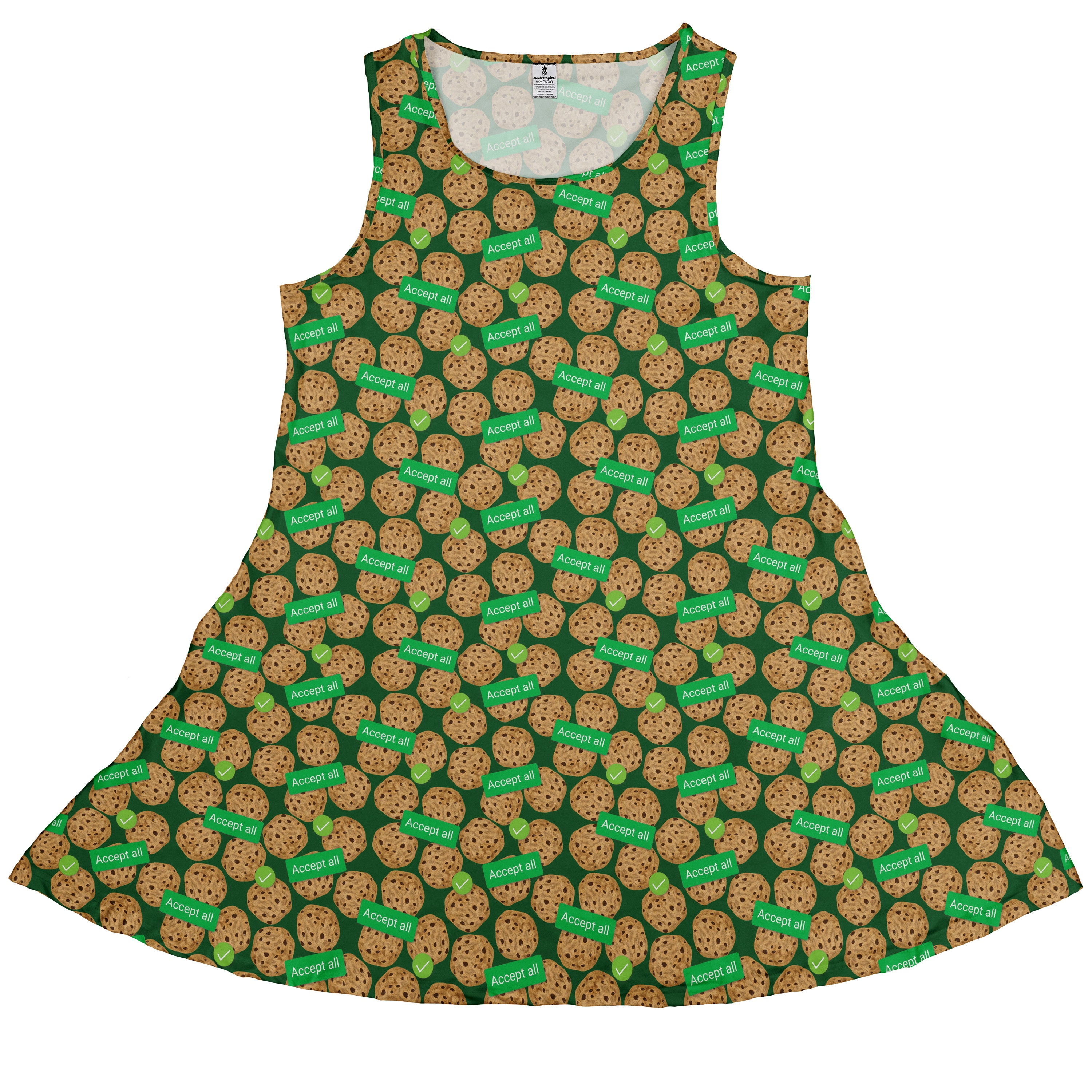 Cookie Policy Green Sleeveless Dress front