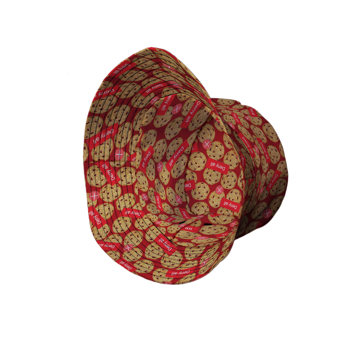 Cookie Policy Red Bucket Hat Side View