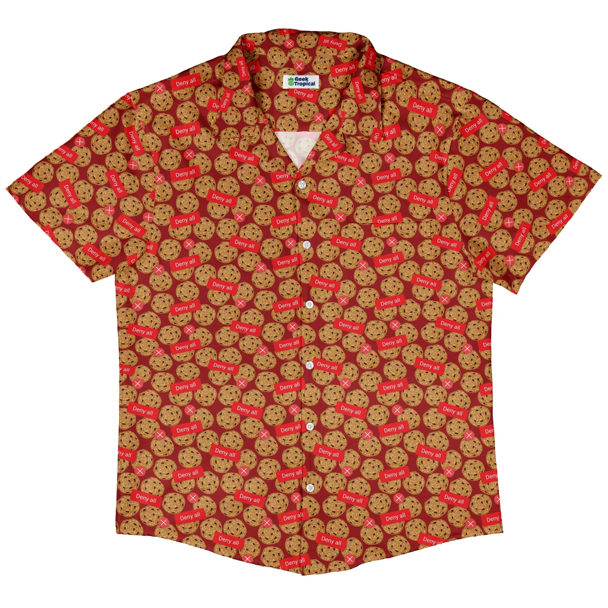 Cookie Policy Red Button Up Shirt 5