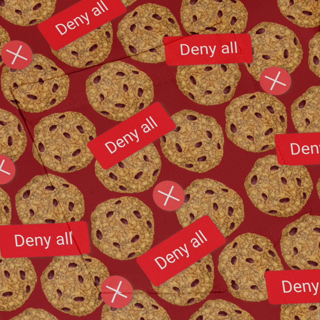 Cookie Policy Red Button Up Shirt Pocket